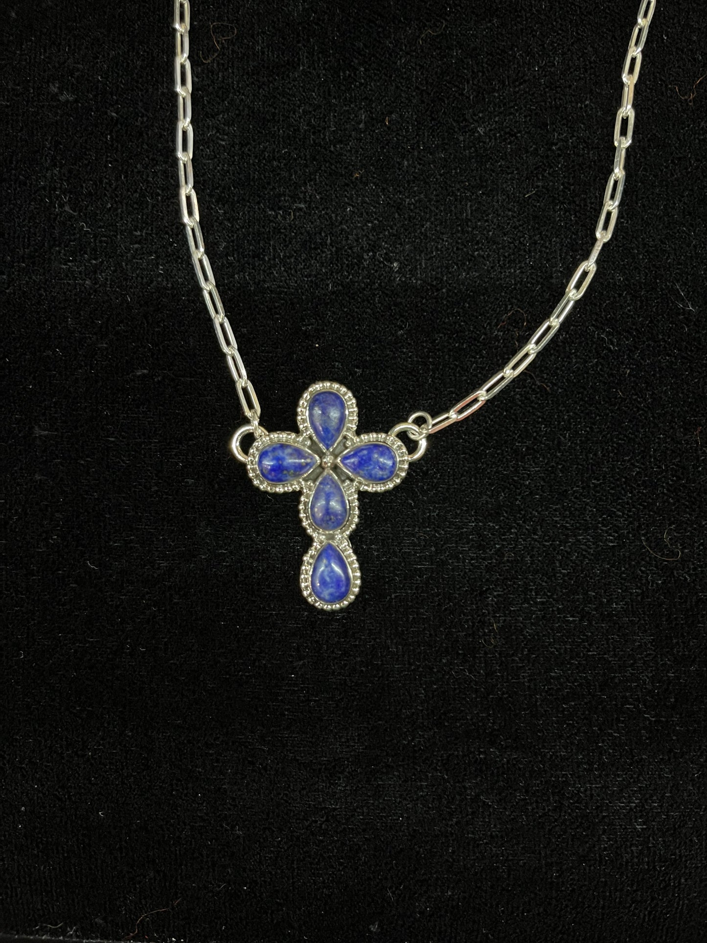 Lapis Cross Necklace