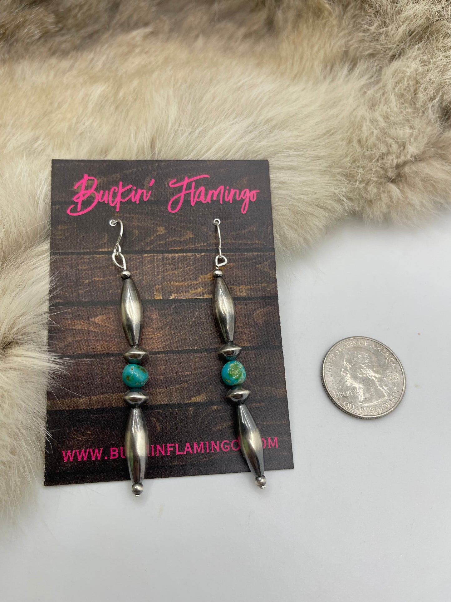Torpedo Navajo Style Pearls with Sonoran Turquoise Earrings