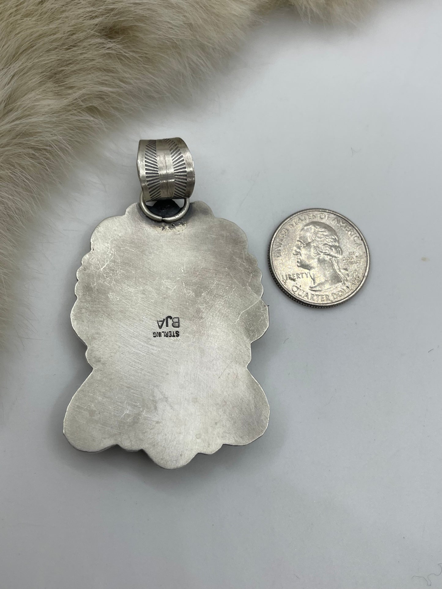 11.5mm Bale Sonoran Gold Turquoise 1946 Silver Dollar Pendant By Boyd Ashley, Navajo