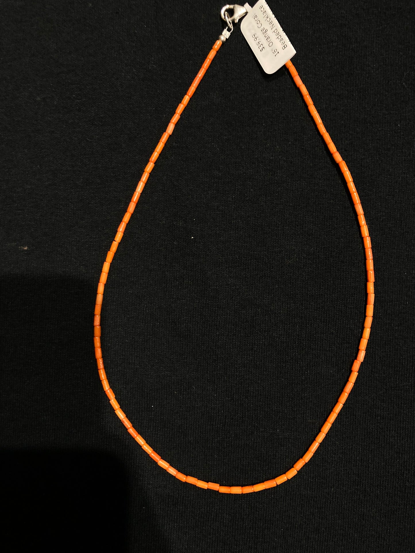 16" Orange Coral Beaded Necklace