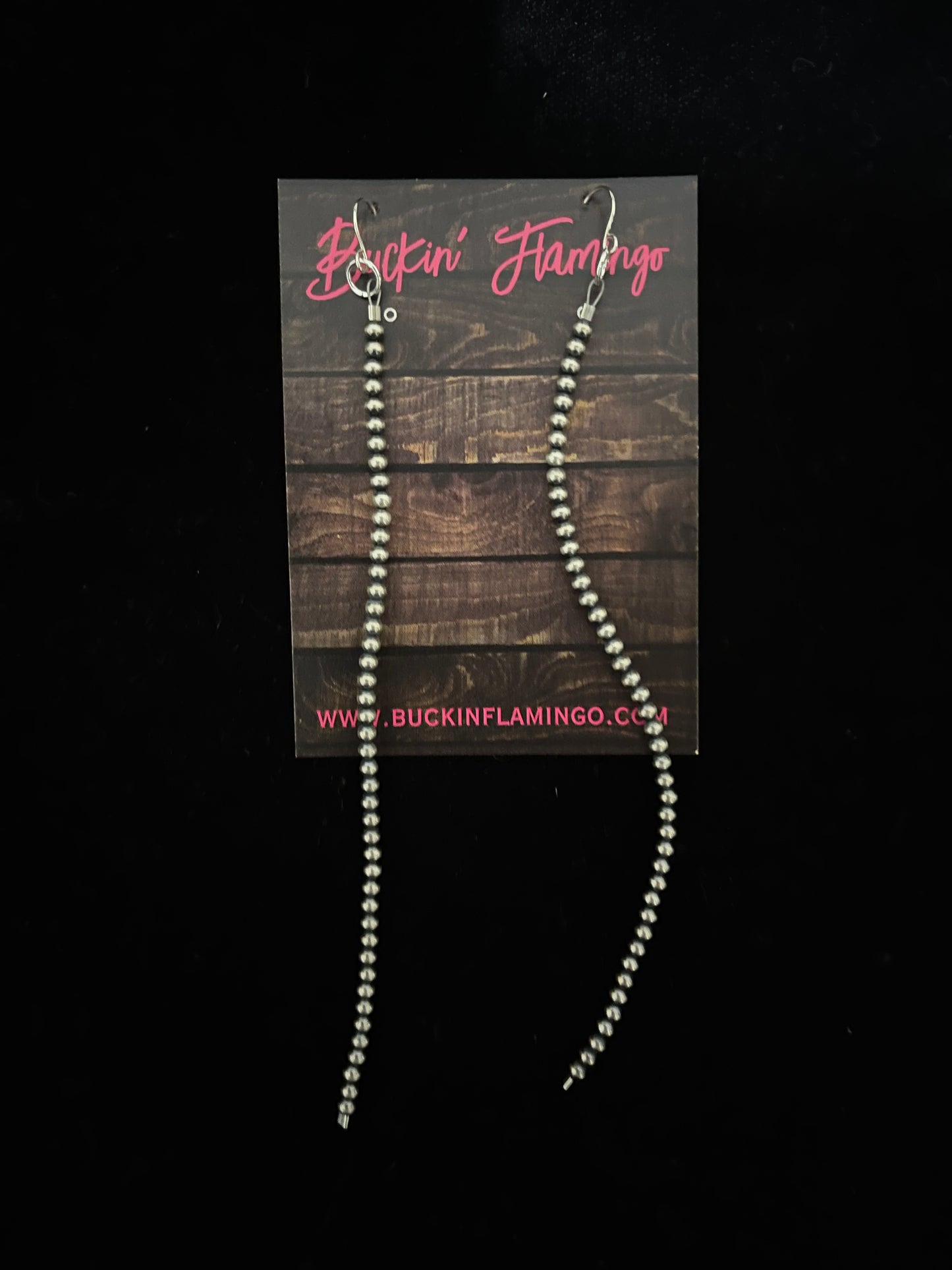 5 1/2" long 3mm Navajo Pearls Strand Dangle Earrings