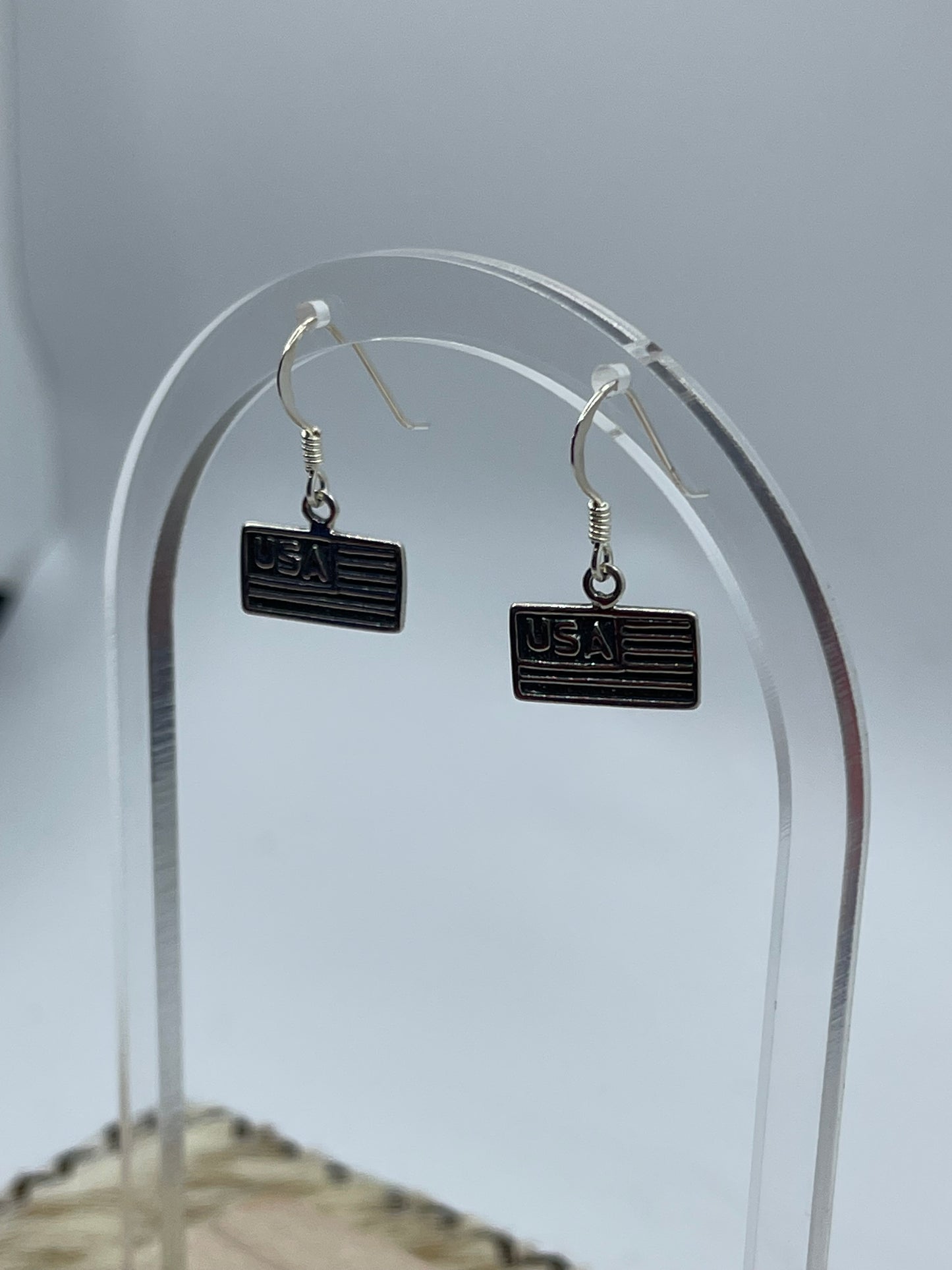 American Flag Dangle Earrings
