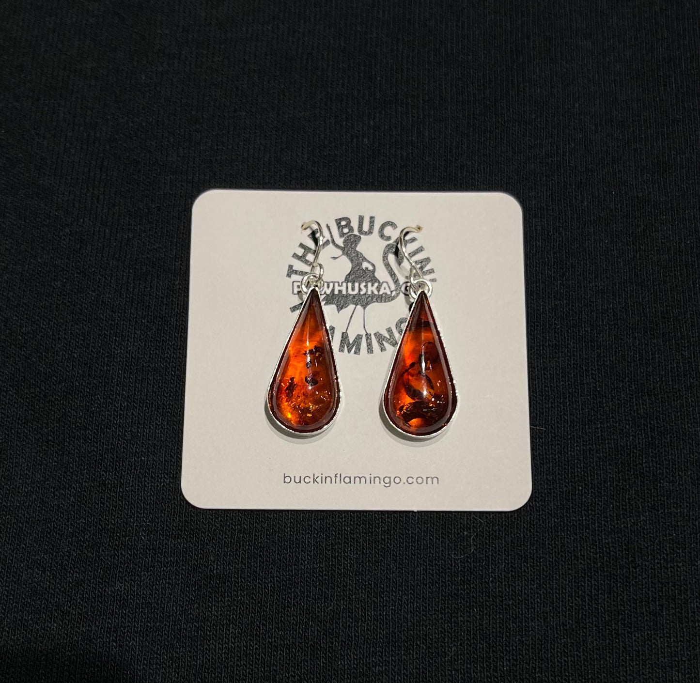 Amber Teardrop Dangle Earrings