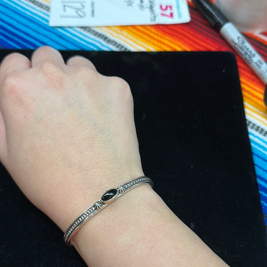Black Onyx Dainty Bracelet