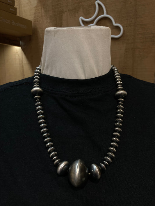 Handmade 10mm-30mm 20" Navajo Pearls Necklace by Clarissa Haley, Navajo