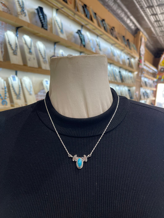 18" Dainty Turquoise Necklace by Verley Betone, Navajo