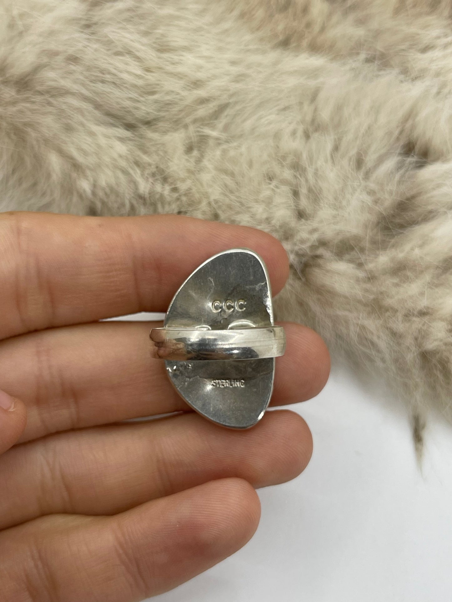8.0 #8 Turquoise Ring by Carrie Cannon, Kiowa
