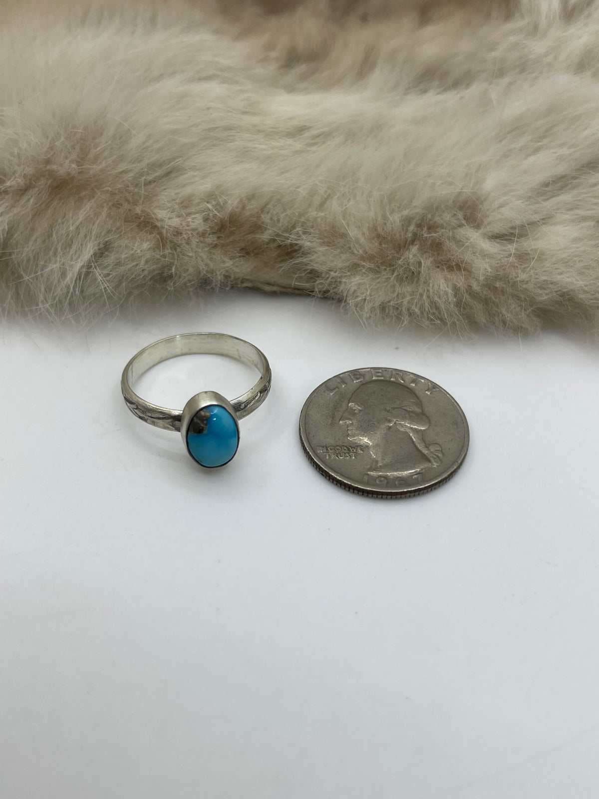 9.5 Golden Hills Turquoise Ring by Theresa Smith, Navajo