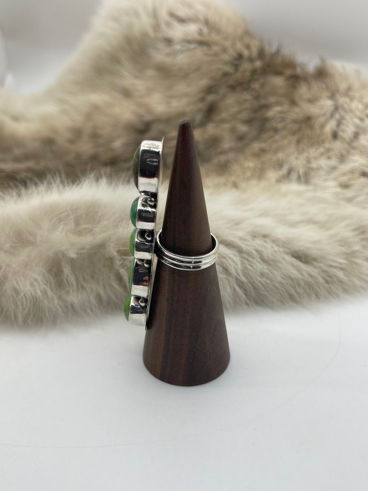 6.0 5 Stone Green Pixie Turquoise Ring