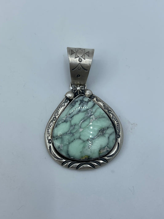Palomino Turquoise Pendant by J. Piaso, Jr., Navajo