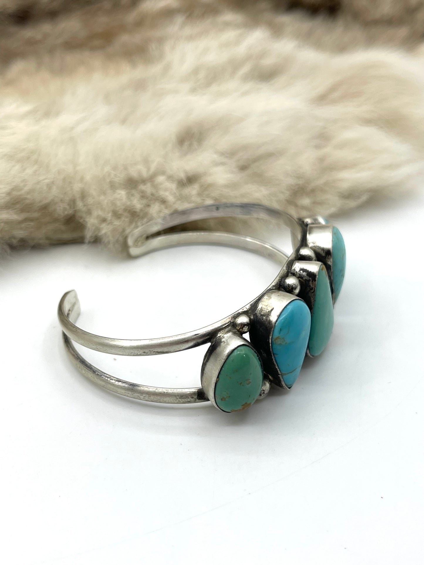 5.5”-7” 5 Stone Turquoise Cuff by Augustine Largo, Navajo