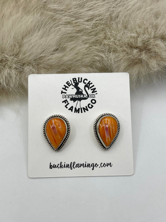 Orange Spiny Oyster Shell Earrings