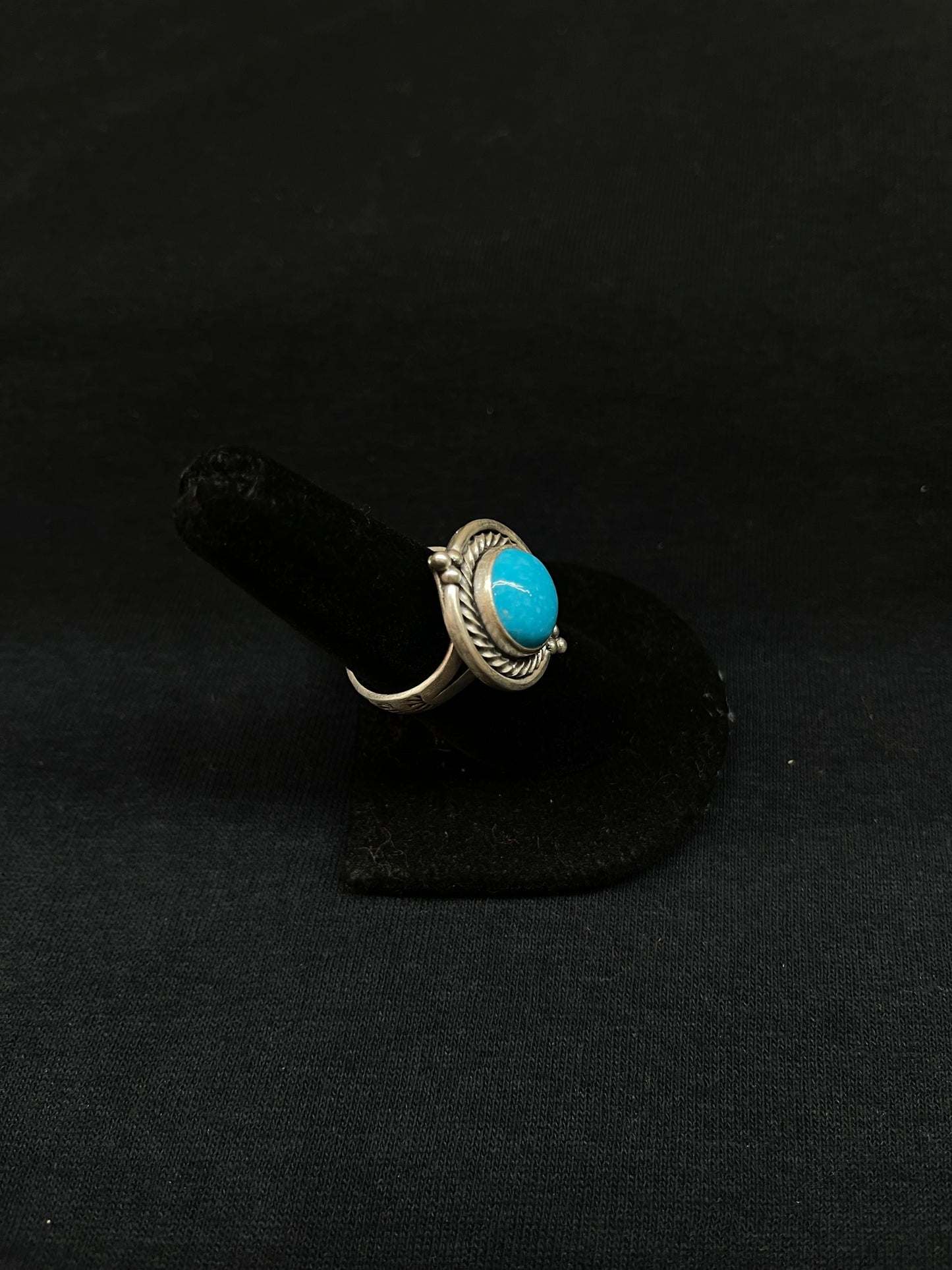 Adjustable Sleeping Beauty Turquoise Circle Ring