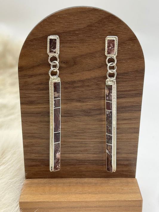 3" Wild Horse Earrings by Ricky T. Booqua, Zuni