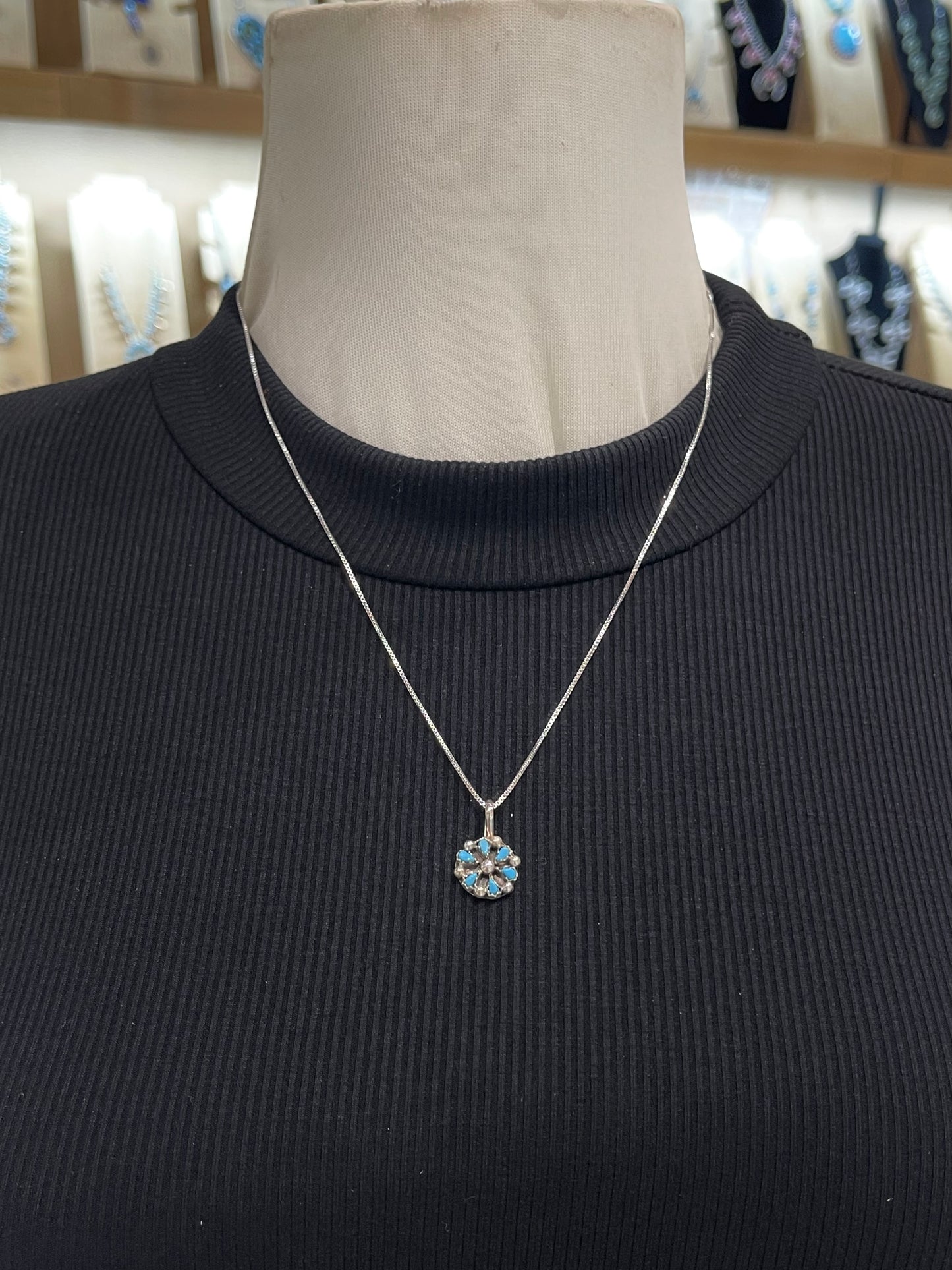 20" Zuni Cluster Pendant by Tricia Leekity, Zuni