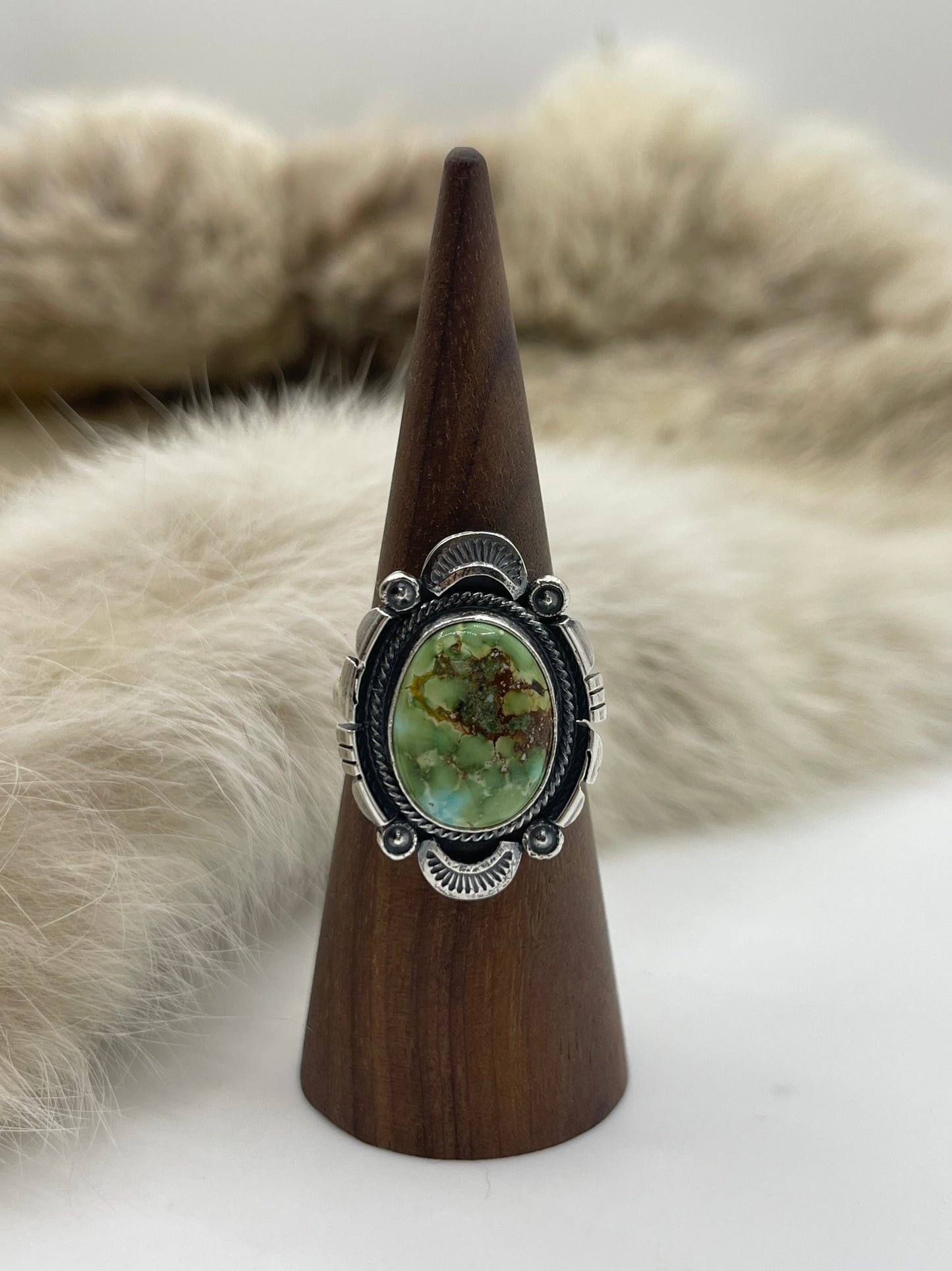 9.0 Sonoran Gold Turquoise Ring by Daniel Benally, Navajo
