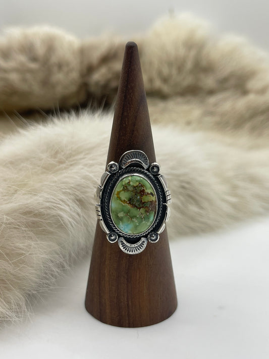 9.0 Sonoran Gold Turquoise Ring by Daniel Benally, Navajo