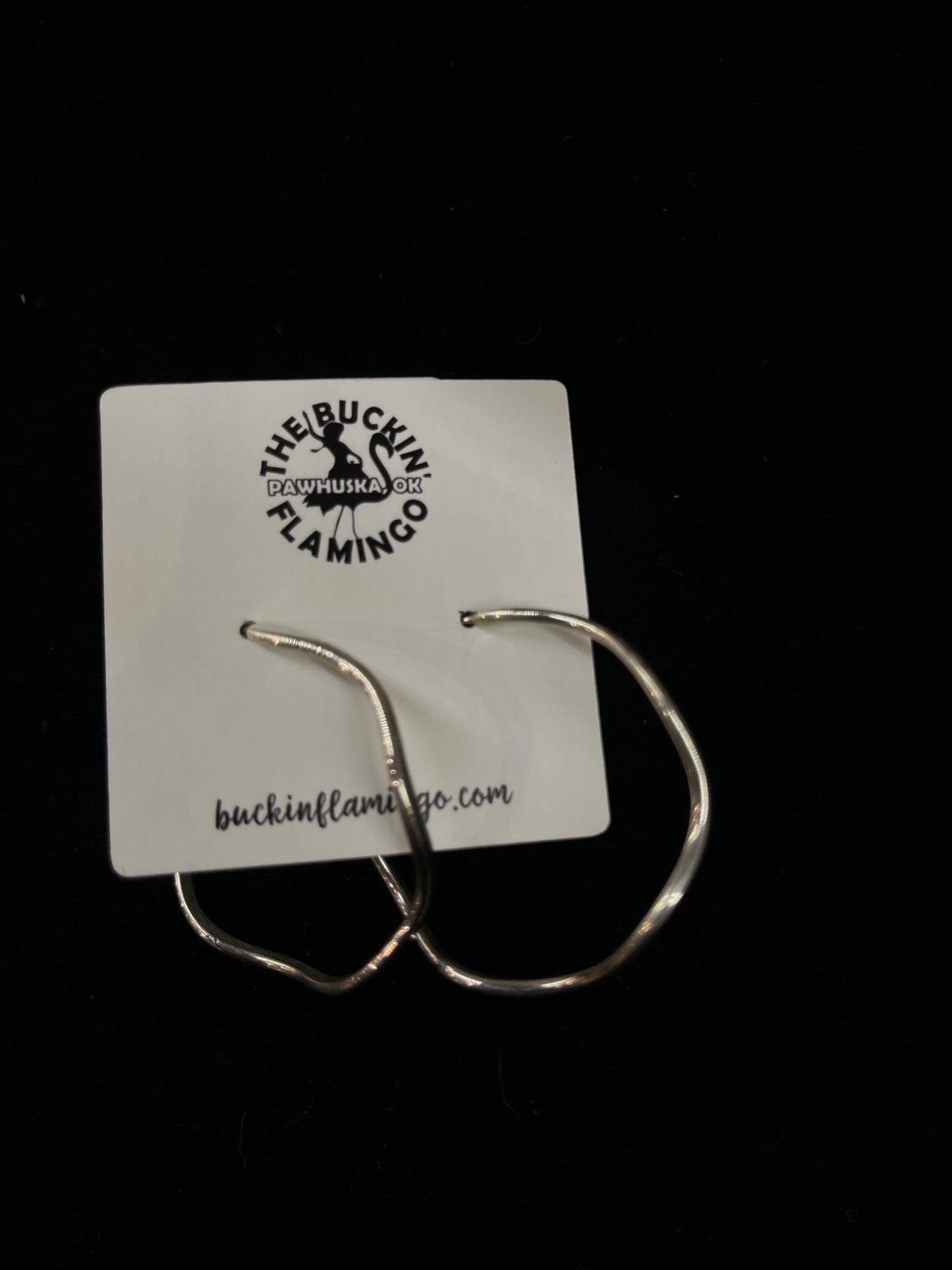 Sterling Silver Wavy Post Hoop Earrings by Elaine Tahe, Navajo