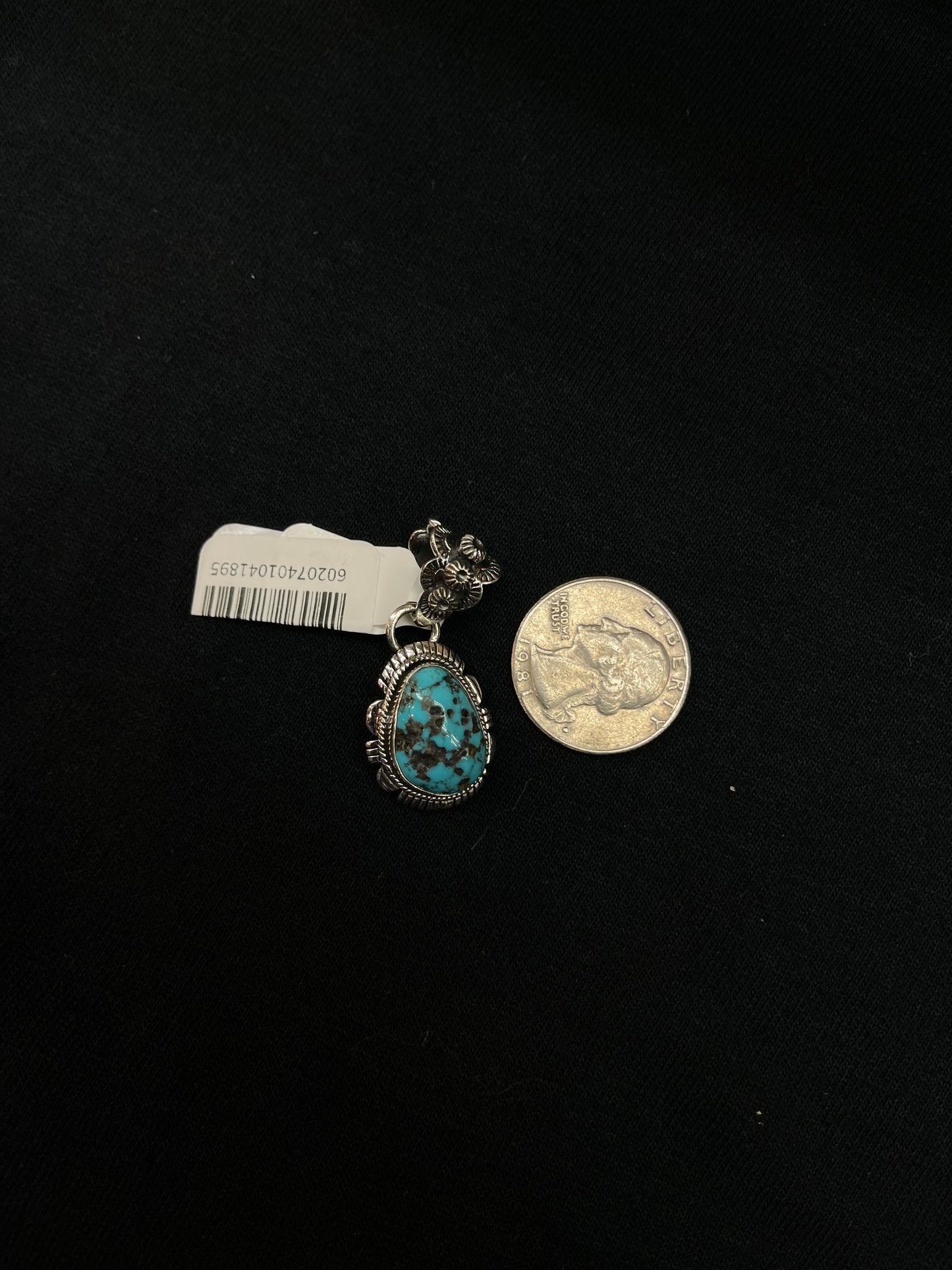 Small Kingman Turquoise Pendant with a 7mm Bale by Zia