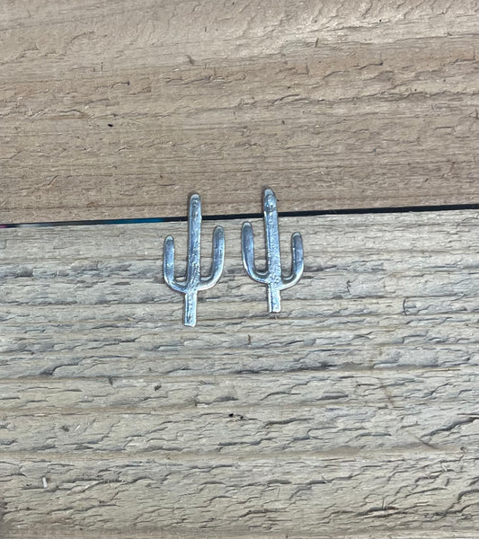 Sterling Silver Cactus Post Earring, Navajo made