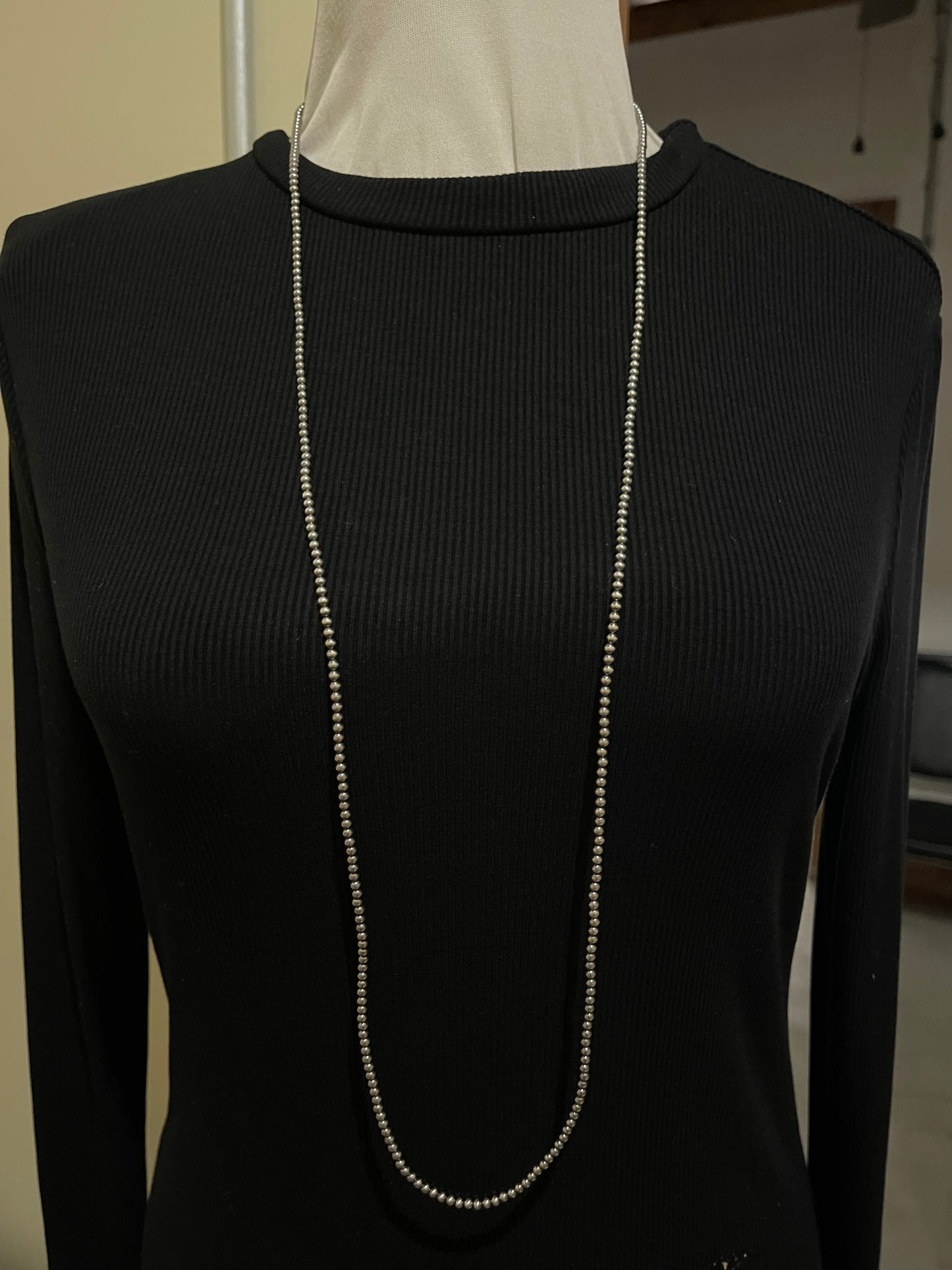 40" 3mm Navajo Style Pearls Necklace