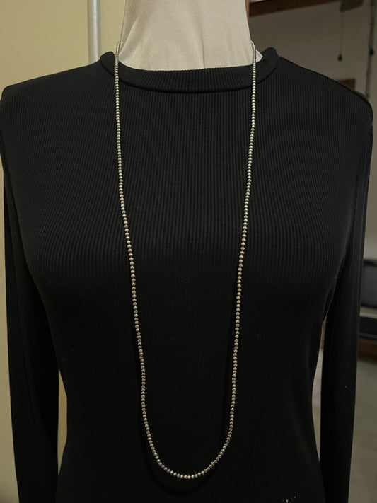 40" 3mm Navajo Style Pearls Necklace