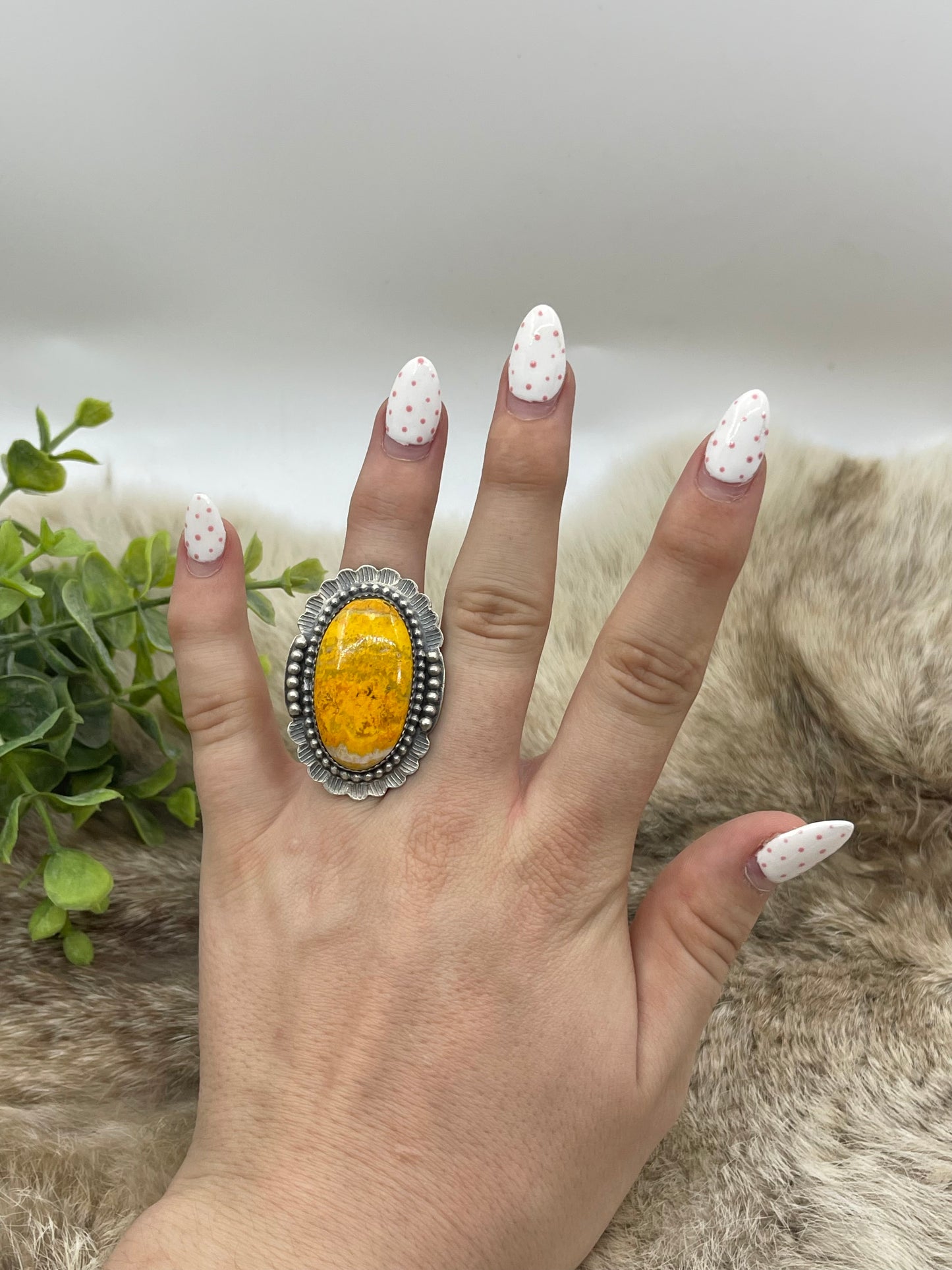 7.5 Bumblebee Jasper Oval Ring