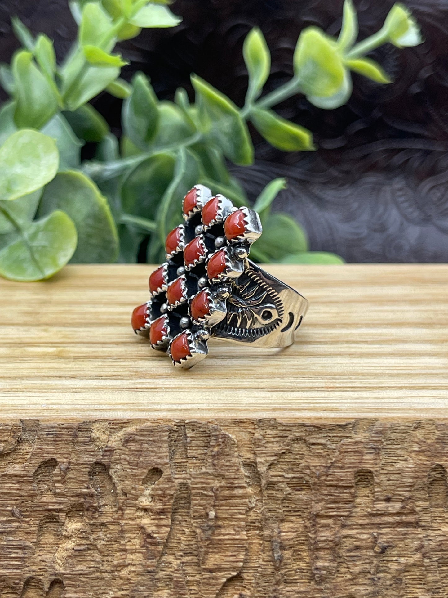 7.5 Red Coral Ring