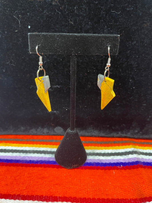 Bumblebee Jasper Lighting Bolt Earrings