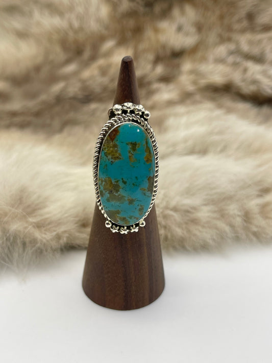 5.0 Kingman Turquoise Ring by Michael Yazzie, Navajo