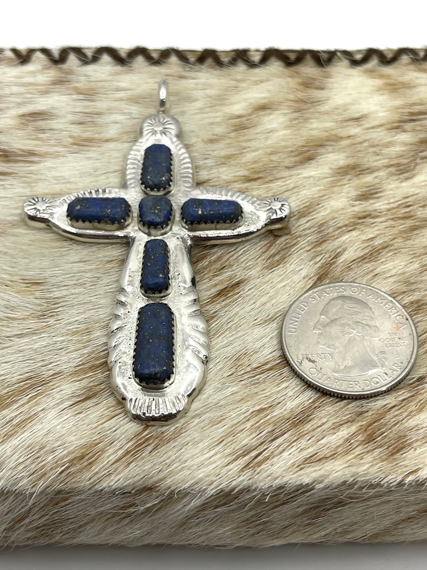 Blue Lapis Cross Pendant
