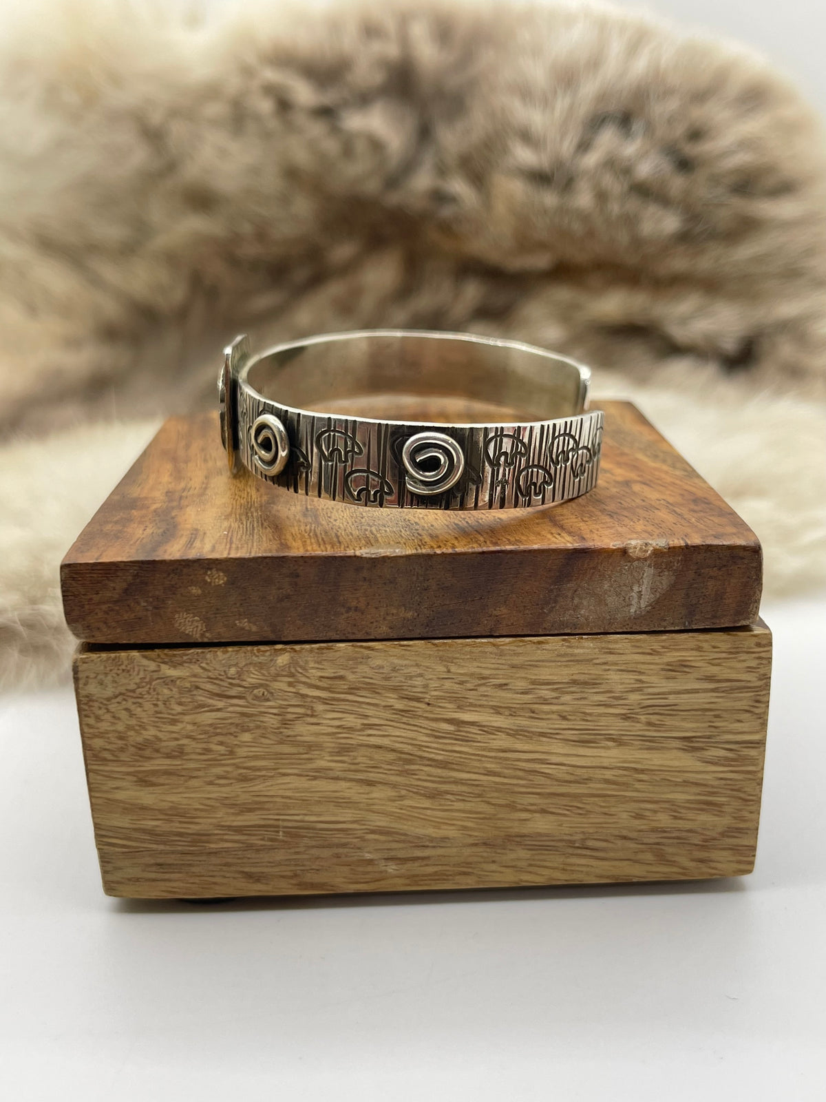 6”-7” Sun Face Cuff by Alex Sanchez, Navajo