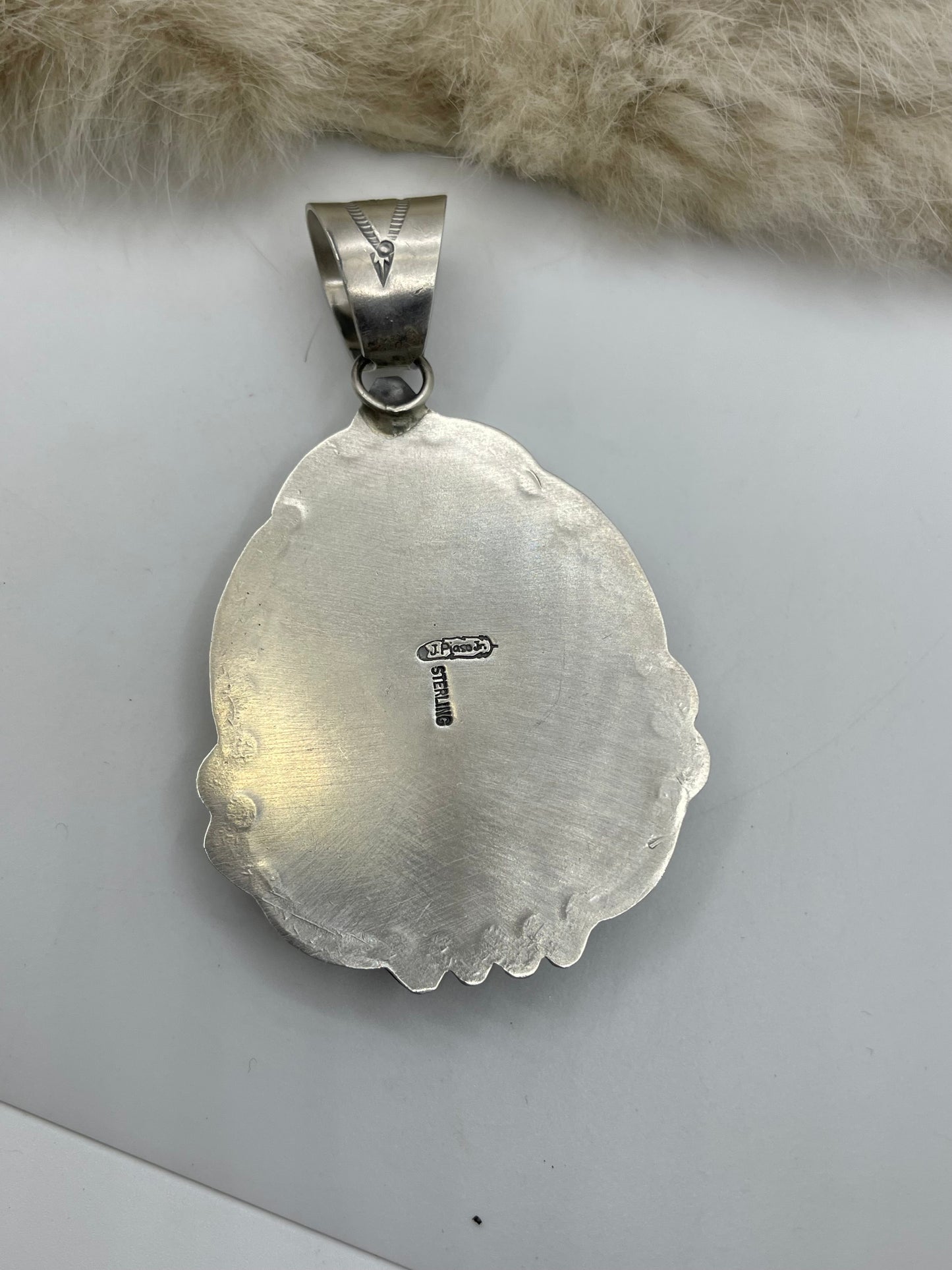 13mm Bale Kingman Turquoise Pendant by J. Piaso, Jr., Navajo