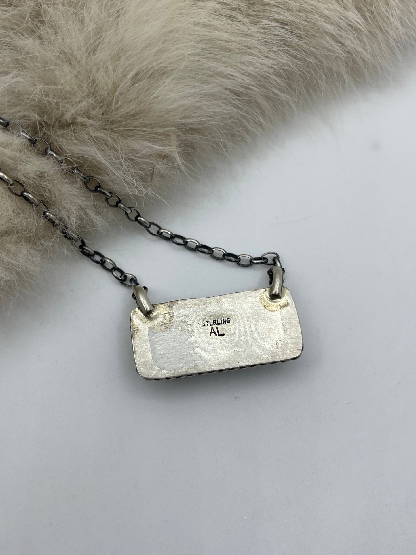 16” Necklace 1” Cotton candy Bar by Johnny Dixon, Navajo