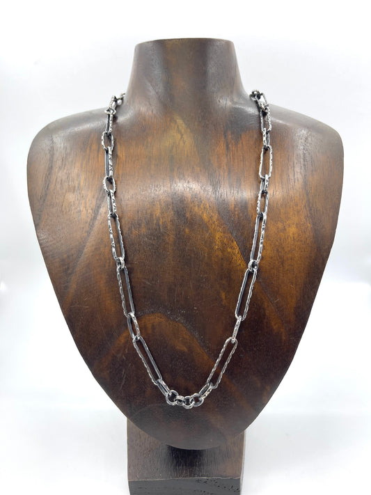 21.5” Handmade Paperclip Chain by Bad Bronc, Navajo