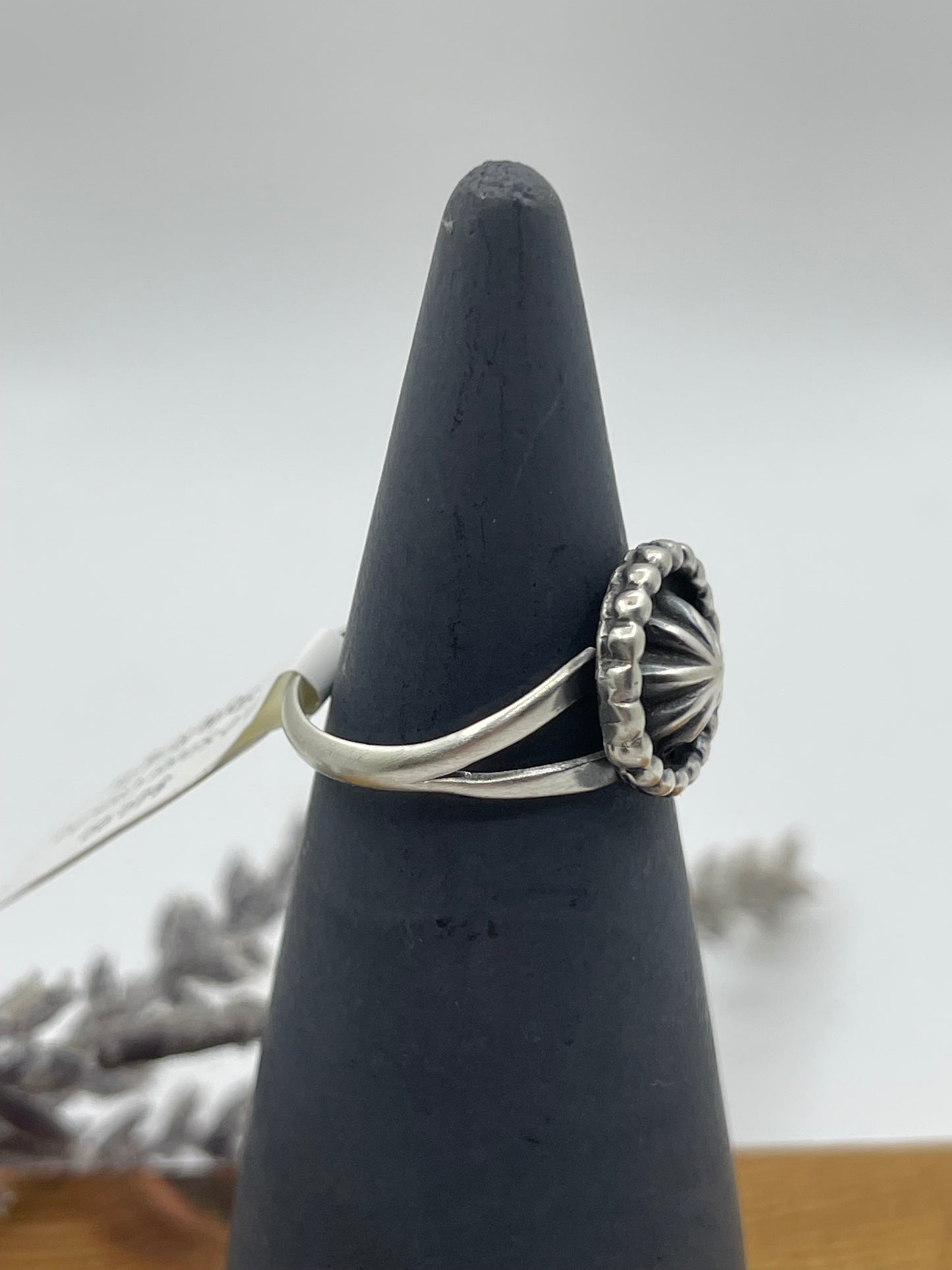 9.0 Silver Concho Style Ring by Robertson Martinez, Navajo