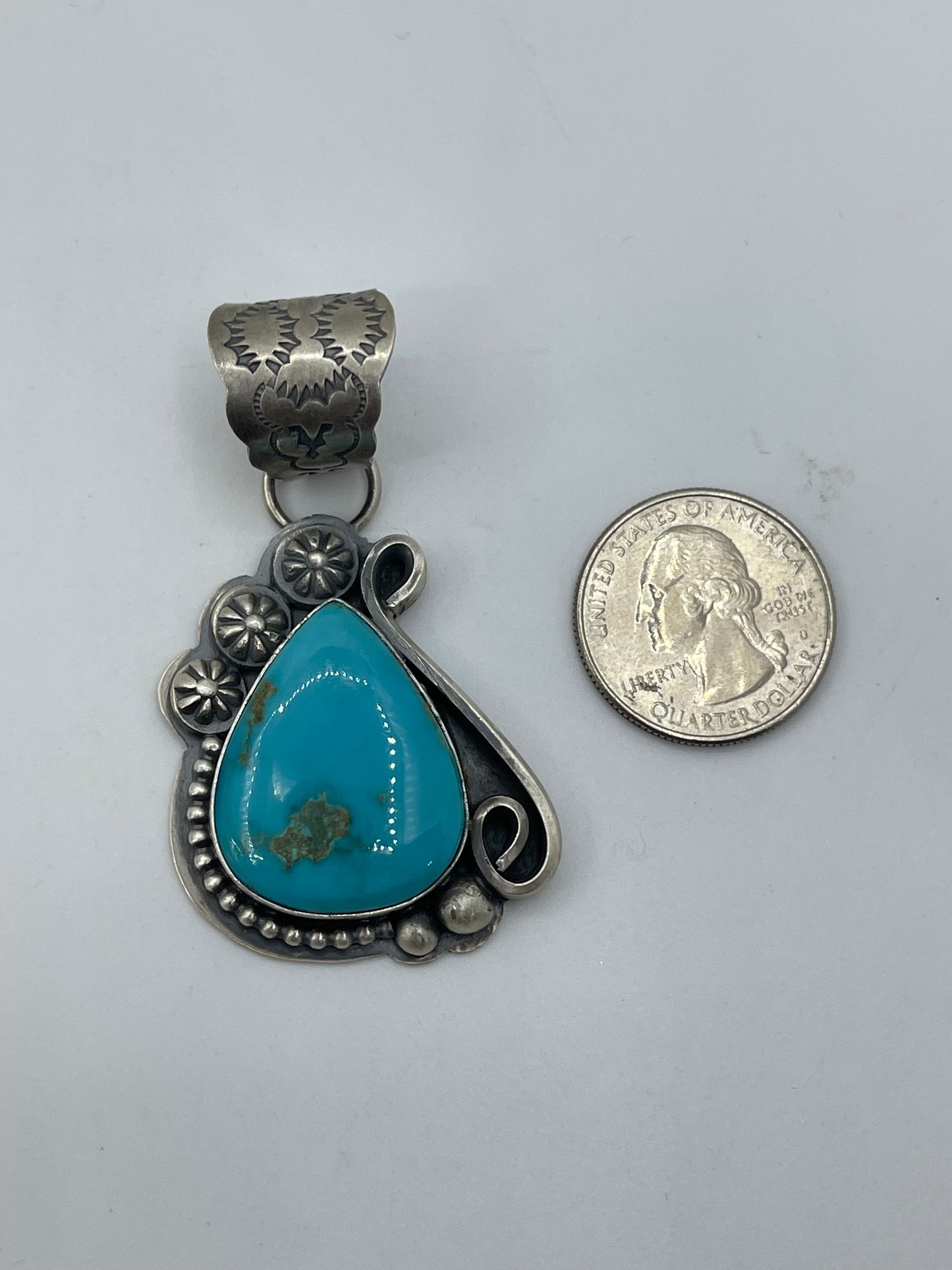 Cripple Creek Pendant by Delbert Secatero, Navajo