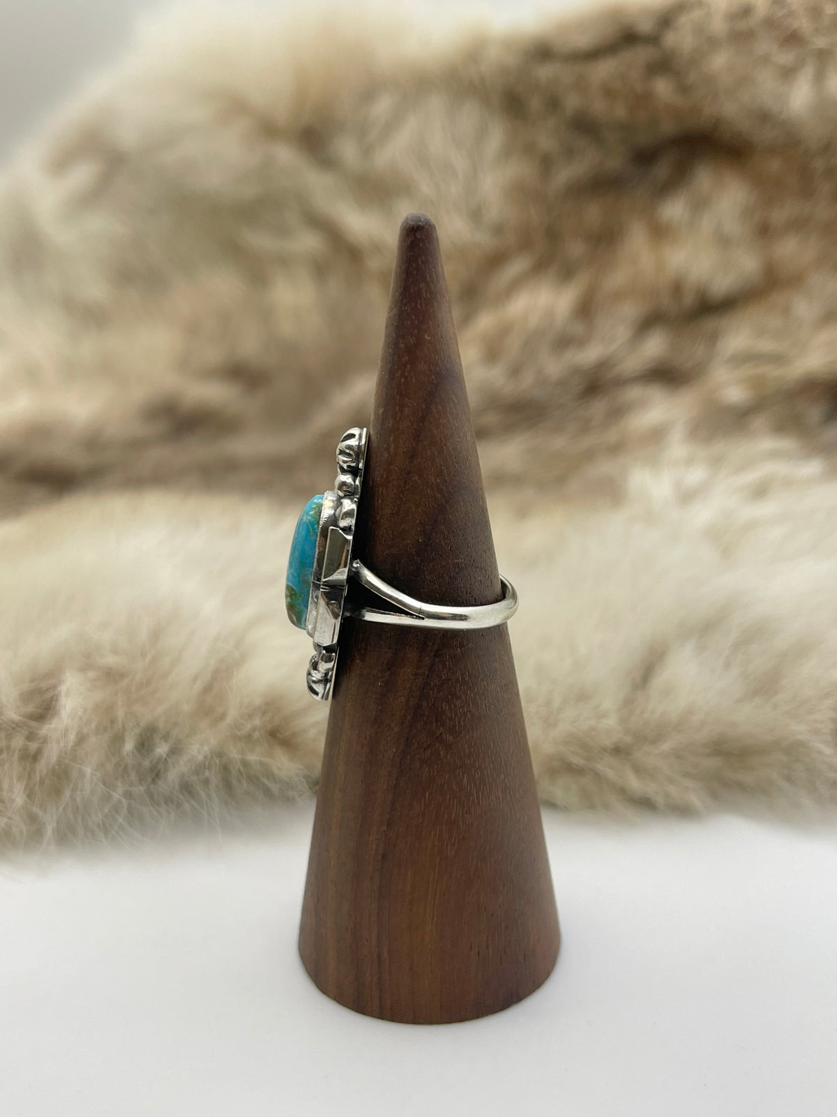 7.0 Sonoran Gold Turquoise Ring by Marita Benally, Navajo