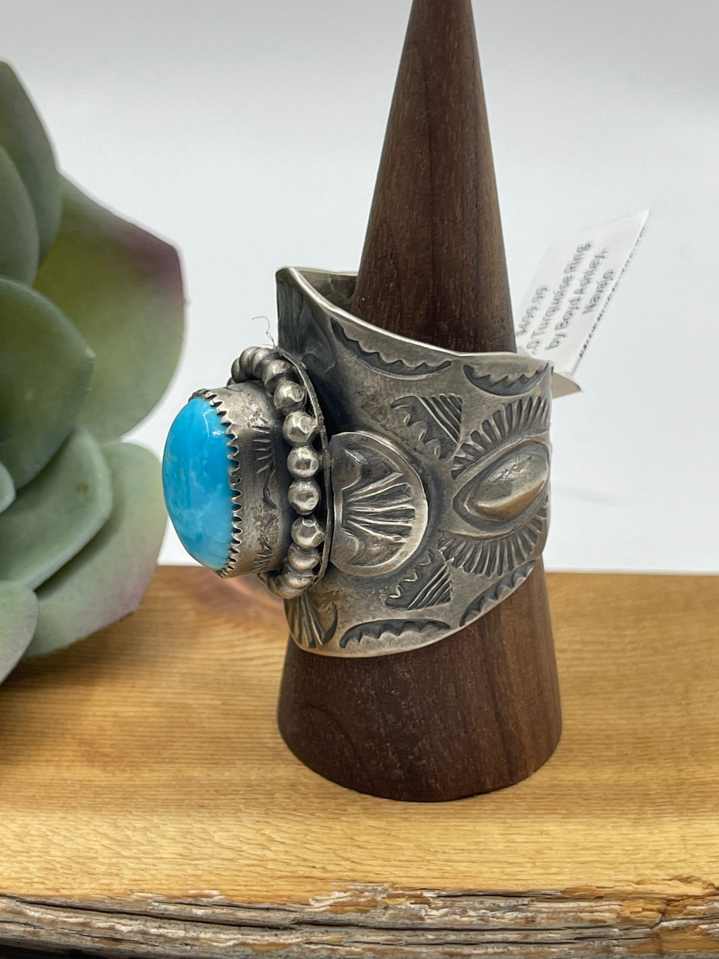 14.0 Turquoise Ring by Boyd Ashley, Navajo