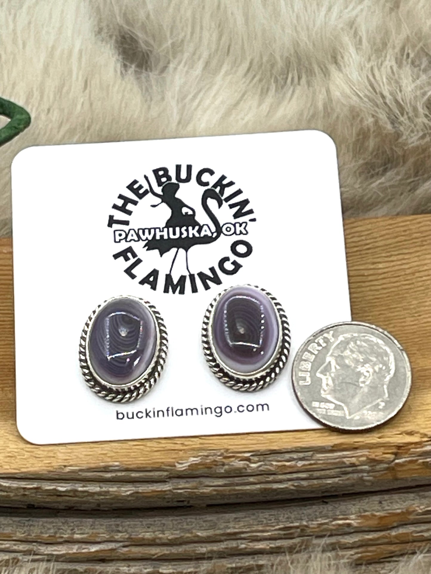 Wampum Shell Top Post Earrings