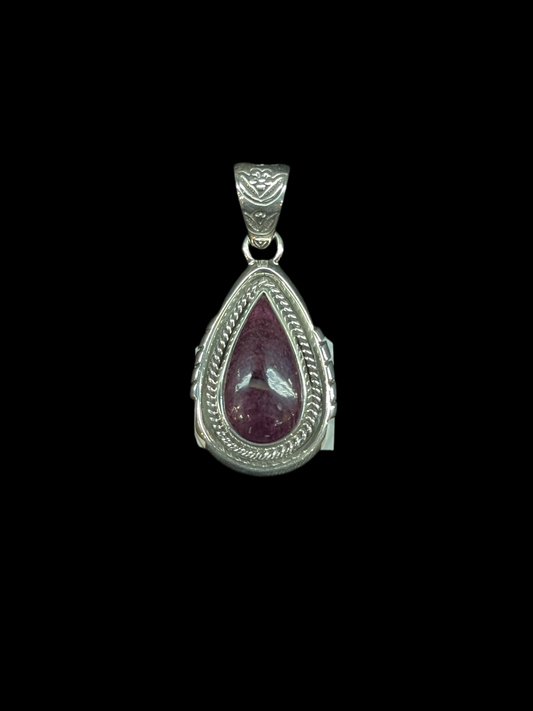 Purple Spiny Oyster Shell Teardrop Pendant with a 6.8mm Bale