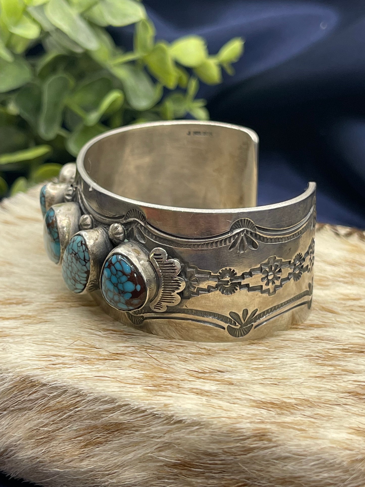 7" 5 Stone Egyptian Turquoise Cuff