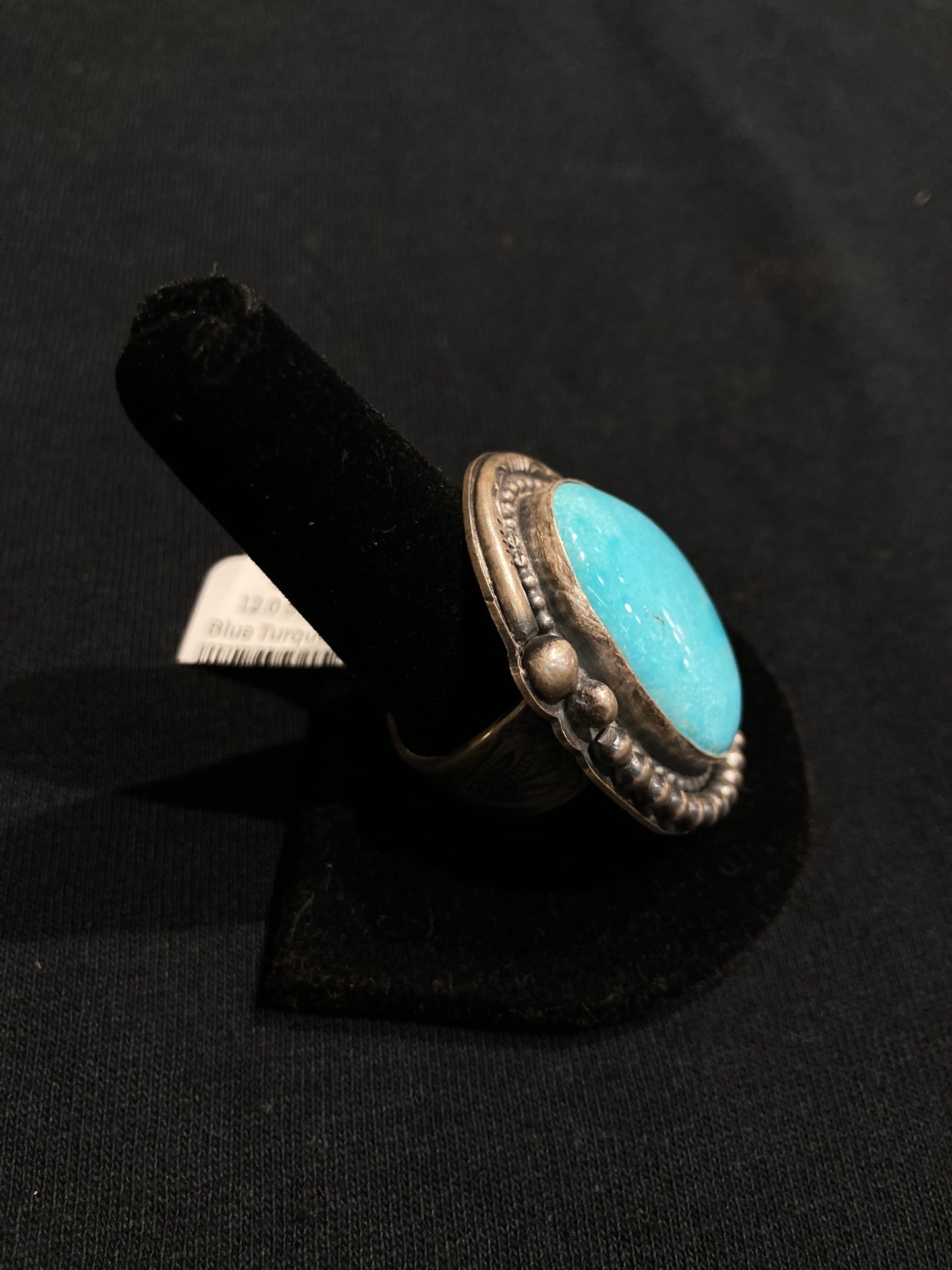 12.0 Sonoran Blue Turquoise Ring by Boyd Ashley, Navajo