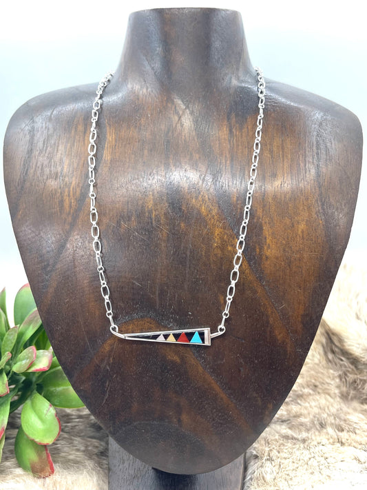 18" Inlay Necklace by Tammy Qualoo, Zuni