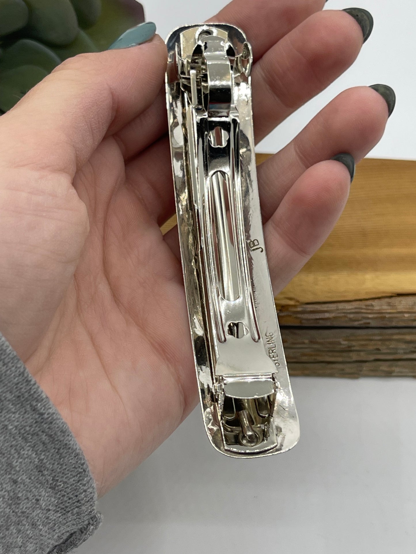 4"x1" Silver Hair Barrette by Jolene Begay, Navajo