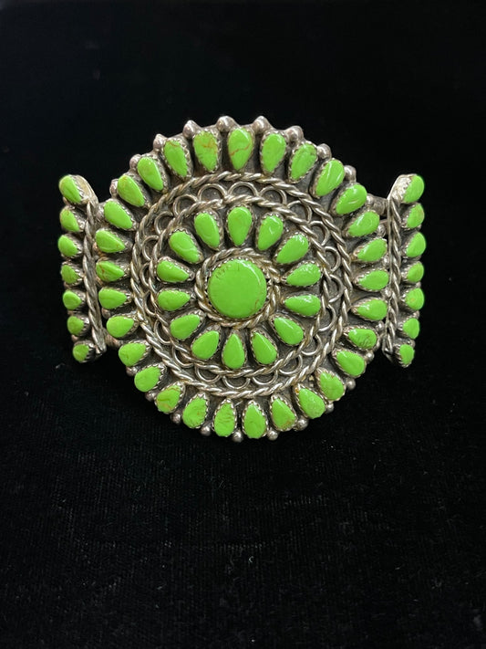 6 1/4"- 7" Vintage Gaspeite Cluster Cuff by JLD