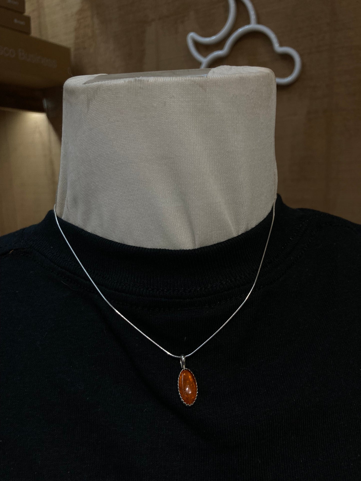 16" Amber Necklace by Dorothy Yazzie, Navajo
