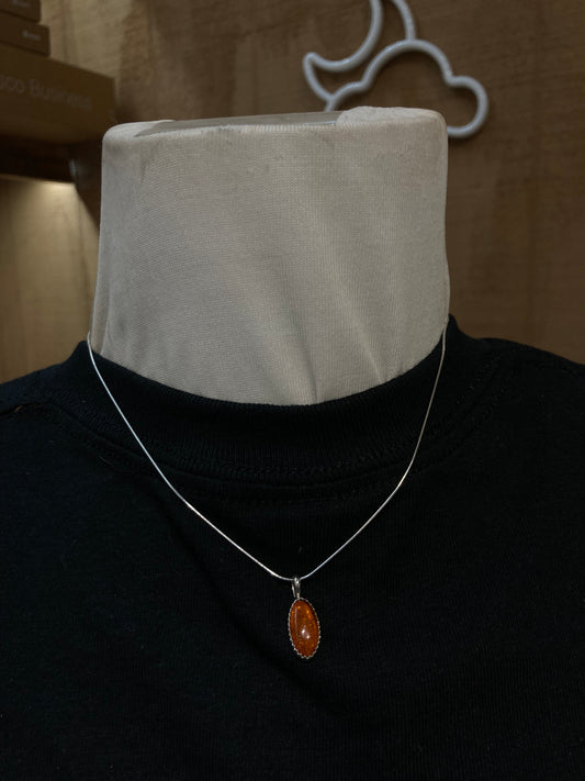 16" Amber Necklace by Dorothy Yazzie, Navajo