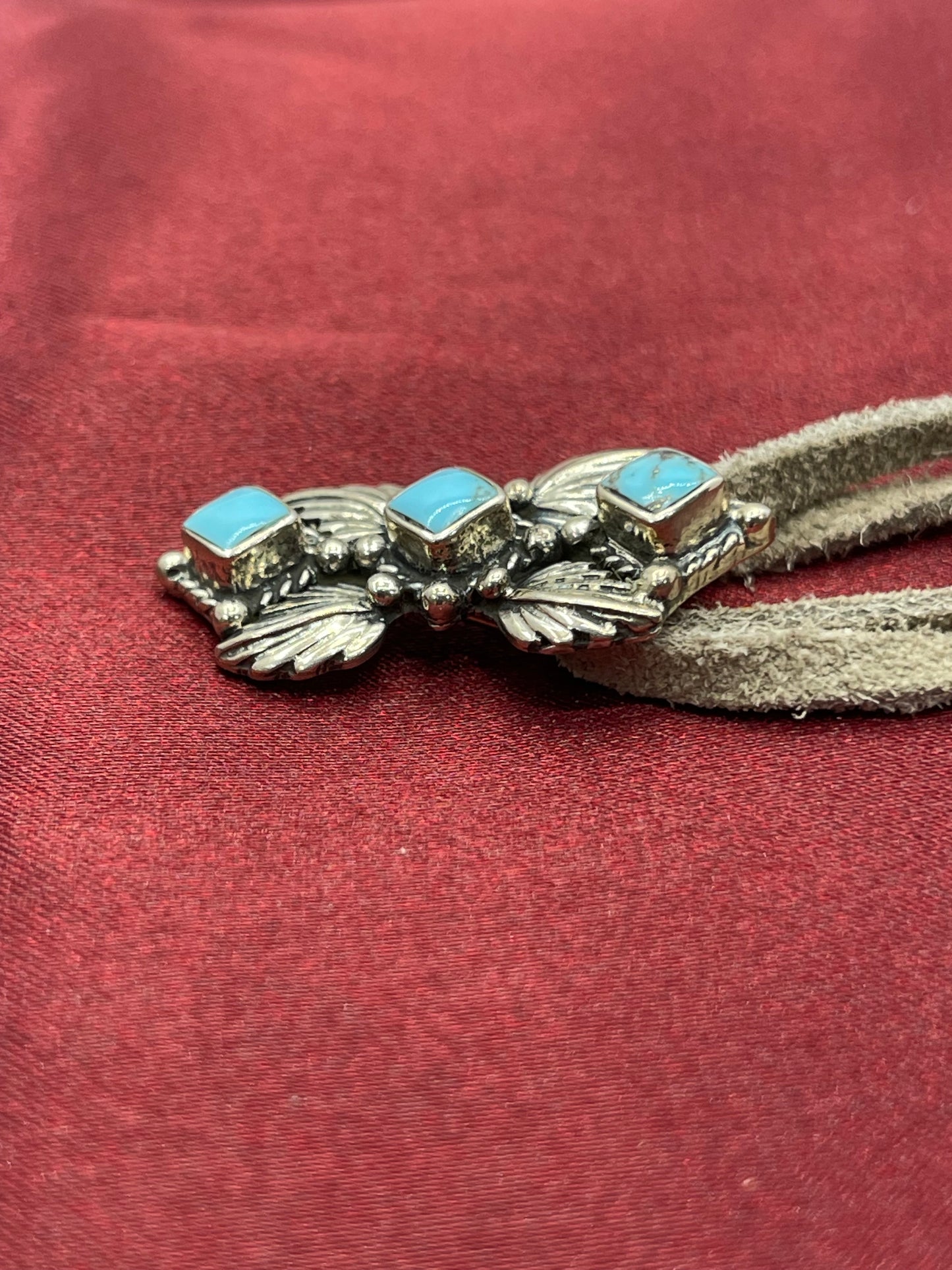 Leather and Turquoise Choker Necklace