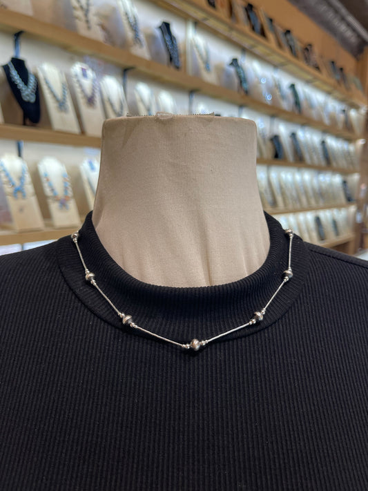 18” 6MM Navajo Style Pearls on Liquid Silver